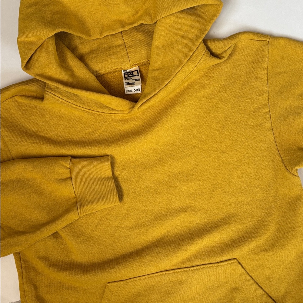 Los Angeles Apparel 14oz Heavy Fleece Lined‎ Hoodie Made In USA Yellow Mens XS